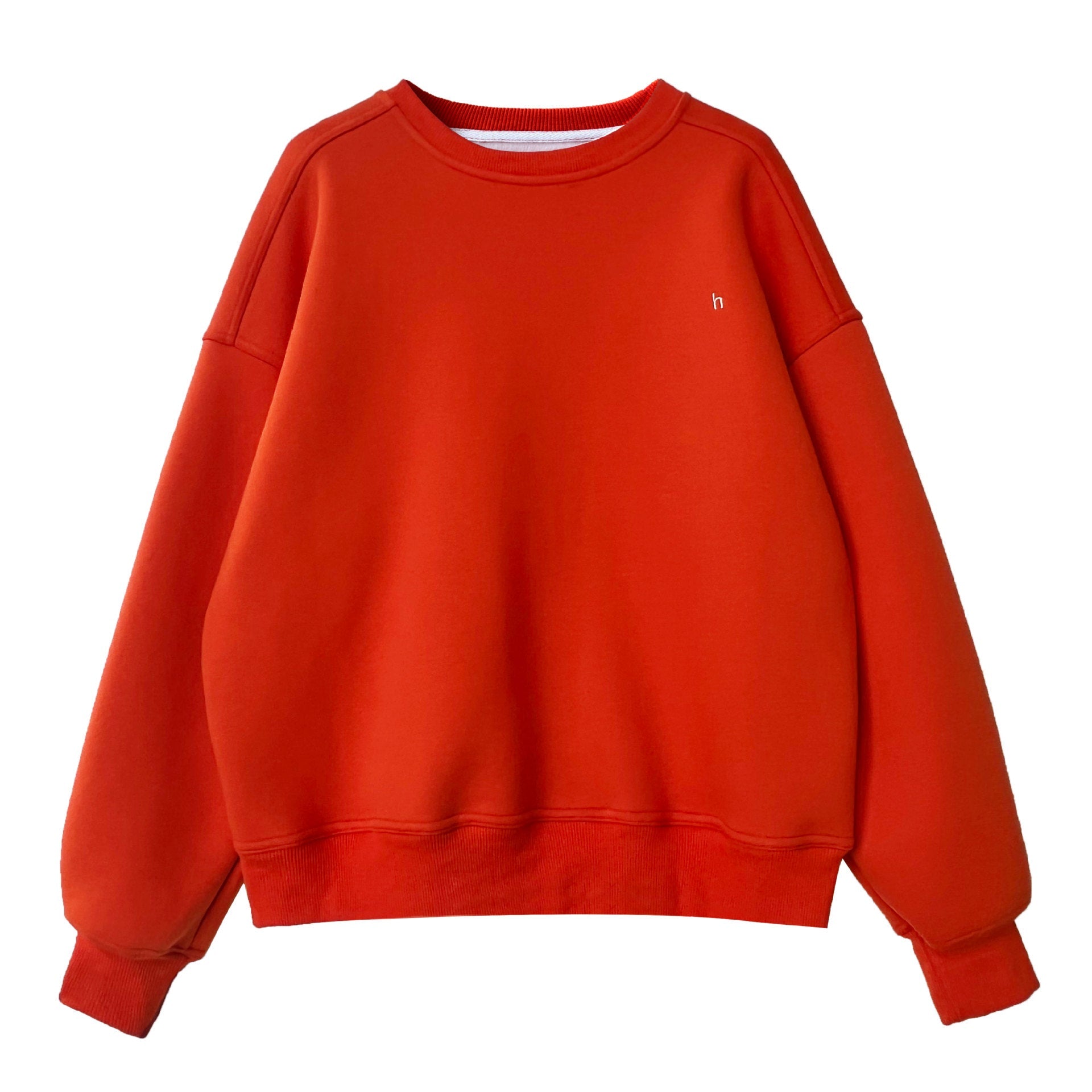 Loose silhouette lazy pullover fleece thickened sweater women's autumn new h letter embroidered top
