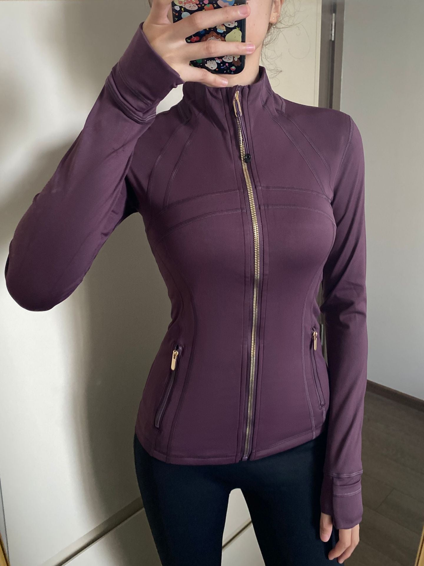 Yoga Jacket Women Long Sleeve Zip-Up Breathable Sports Fitness Top