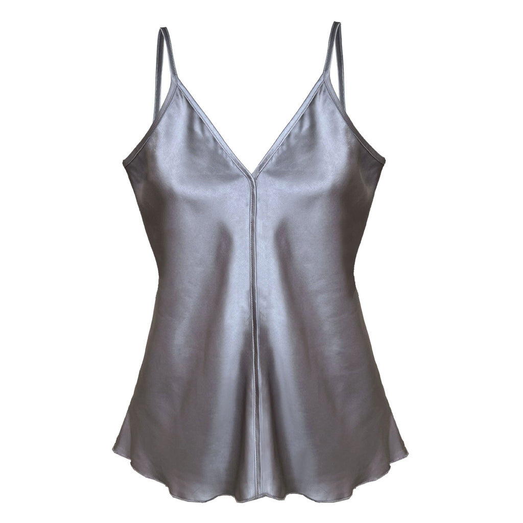 Imitation acetic acid satin sling vest women's minimalist design sense pure desire Spice girl inside sleeveless top