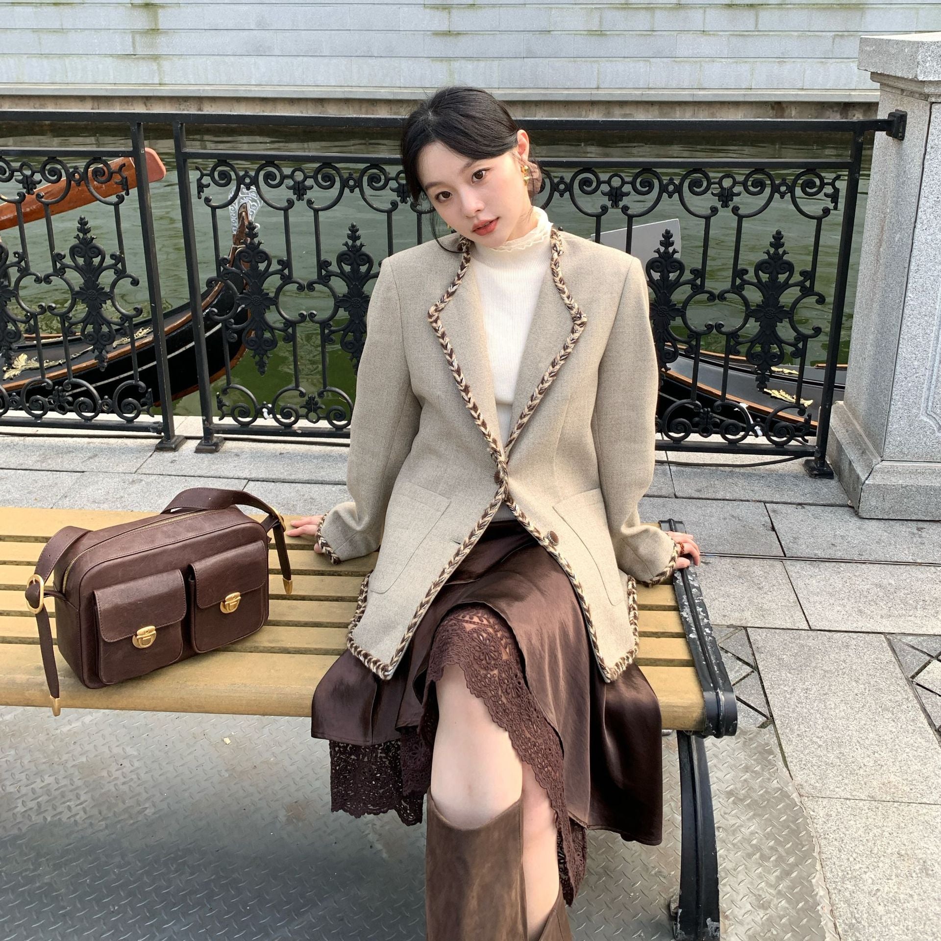 Simple ins cold wind commuter blazer
