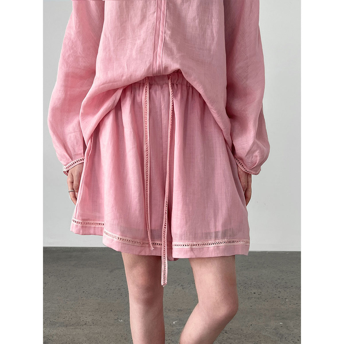 Korean style designer casual v-neck long sleeve top + versatile shorts women's summer new arrival lazy loungewear set