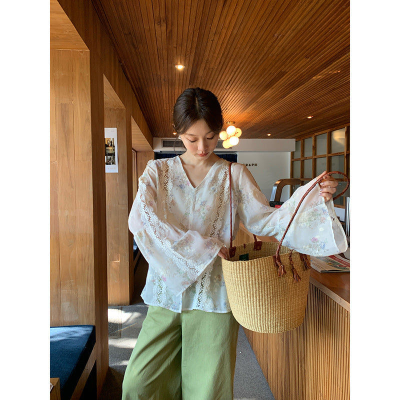 Foreign Chic Beautiful Hollow Chiffon Shirt