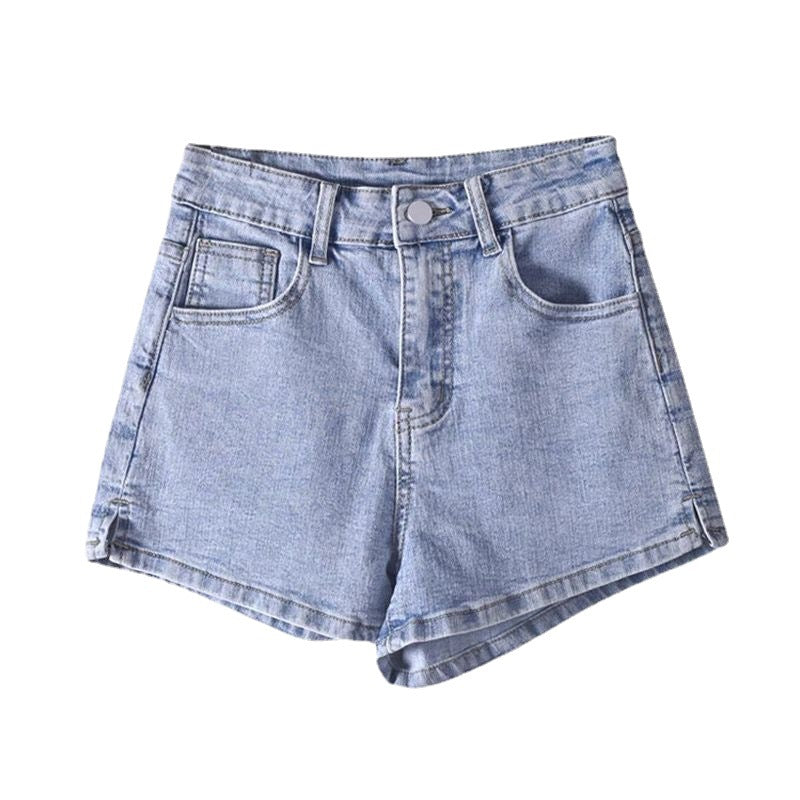 High Waist Denim Shorts Women Wide Leg Straight Fit Cropped Pants