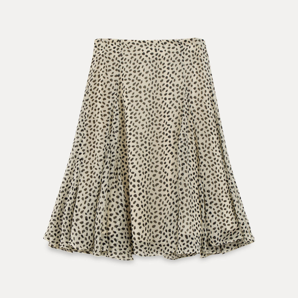 French ruffle leaf drape elegant polka dot skirt