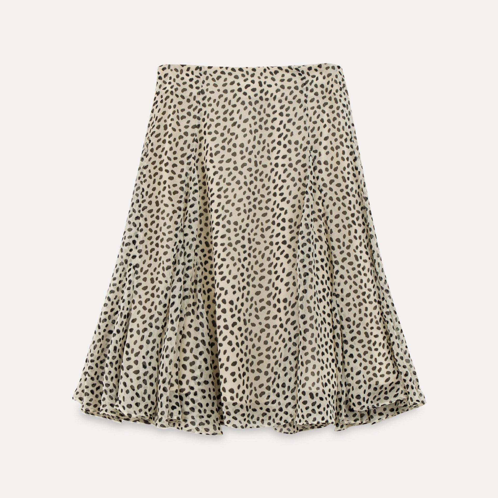 French ruffle leaf drape elegant polka dot skirt