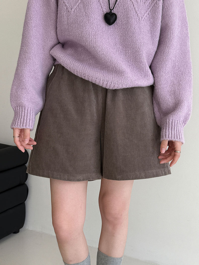 Retro Corduroy Wide Leg Casual Shorts Women's Autumn New Korean Elastic High Waist Skinny Pants