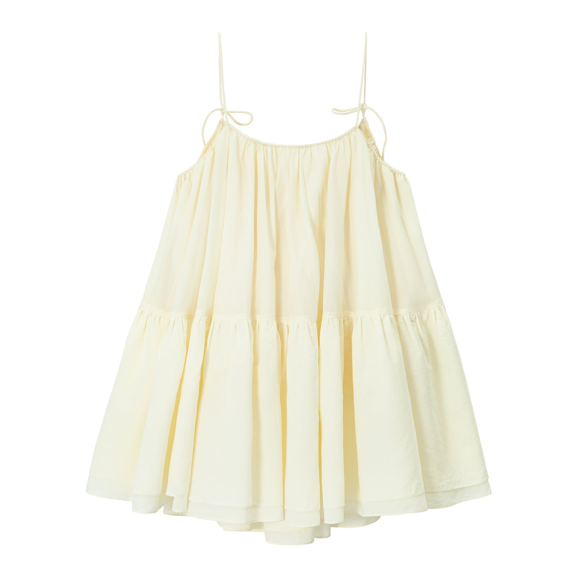 Summer Tencel Plenty Sense Cake Suspender Skirt Corrugated Wrinkle Dress