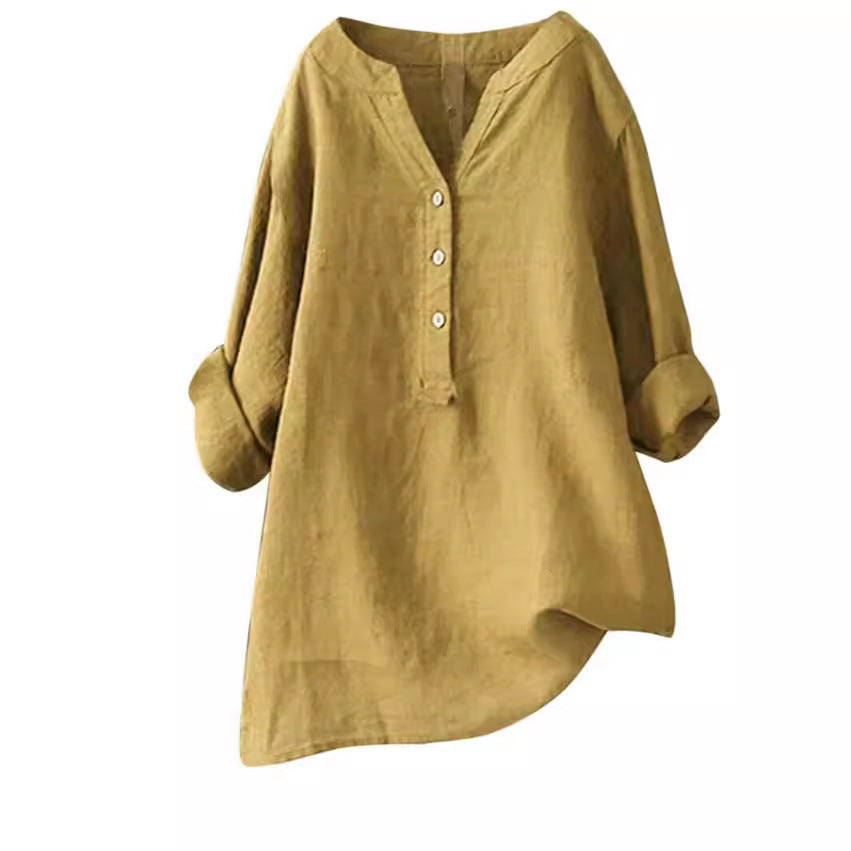 Loose Casual Women's Stand-Up Collar Top Women's Shirt Crew Neck