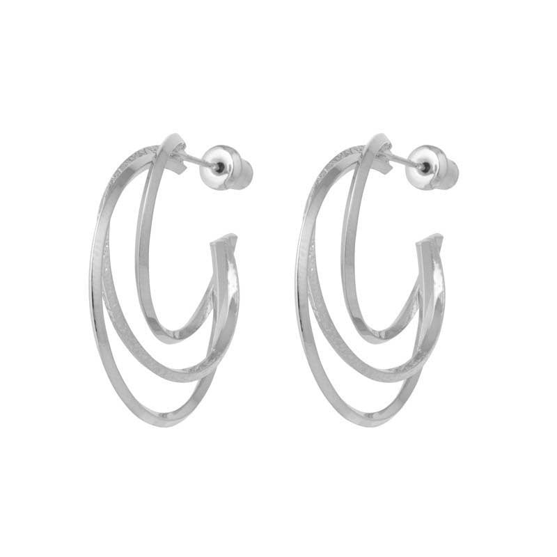 Cold style fashion trendy earrings Korean simple temperament three-line earrings irregular twisted geometric studs