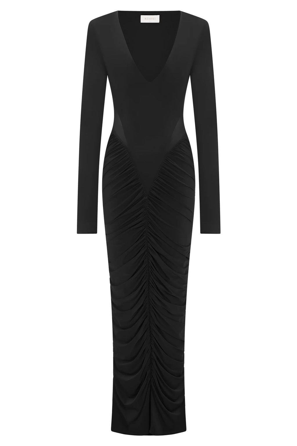 Fashion Sexy Spice Girl Hollow Pleated Long Sleeve Hip Wrap Skirt Slim Pure Desire Dress