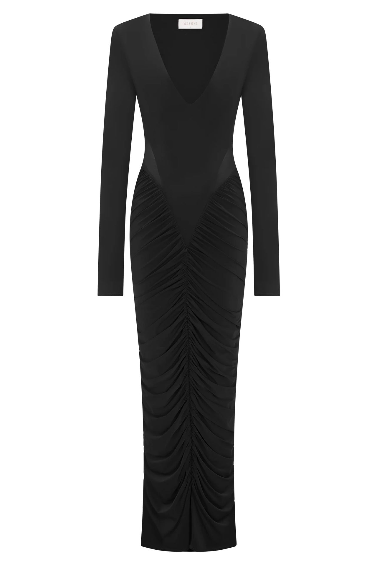 Fashion Sexy Spice Girl Hollow Pleated Long Sleeve Hip Wrap Skirt Slim Pure Desire Dress