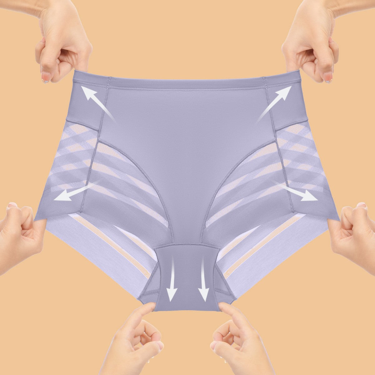 Multi-color combination for women's high-waisted underwear breathable invisible comfortable transparent sexy mesh women's briefs