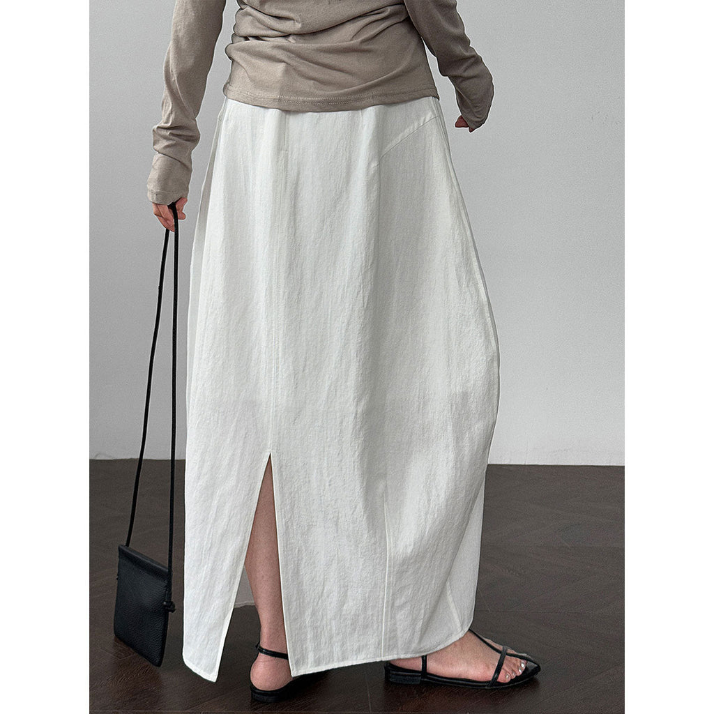 Cotton and linen lantern skirt~ design cocoon high waist skirt