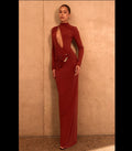 Stylish and sexy hollowed-out knitted hip skirt slim-fitting Spice Girl dress long-sleeved autumn and winter dress