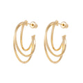 Cold style fashion trendy earrings Korean simple temperament three-line earrings irregular twisted geometric studs