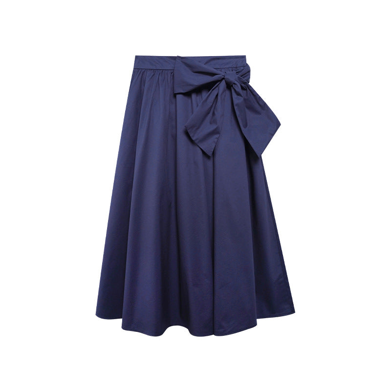 Gentle bow big swing umbrella skirt a-word skirt