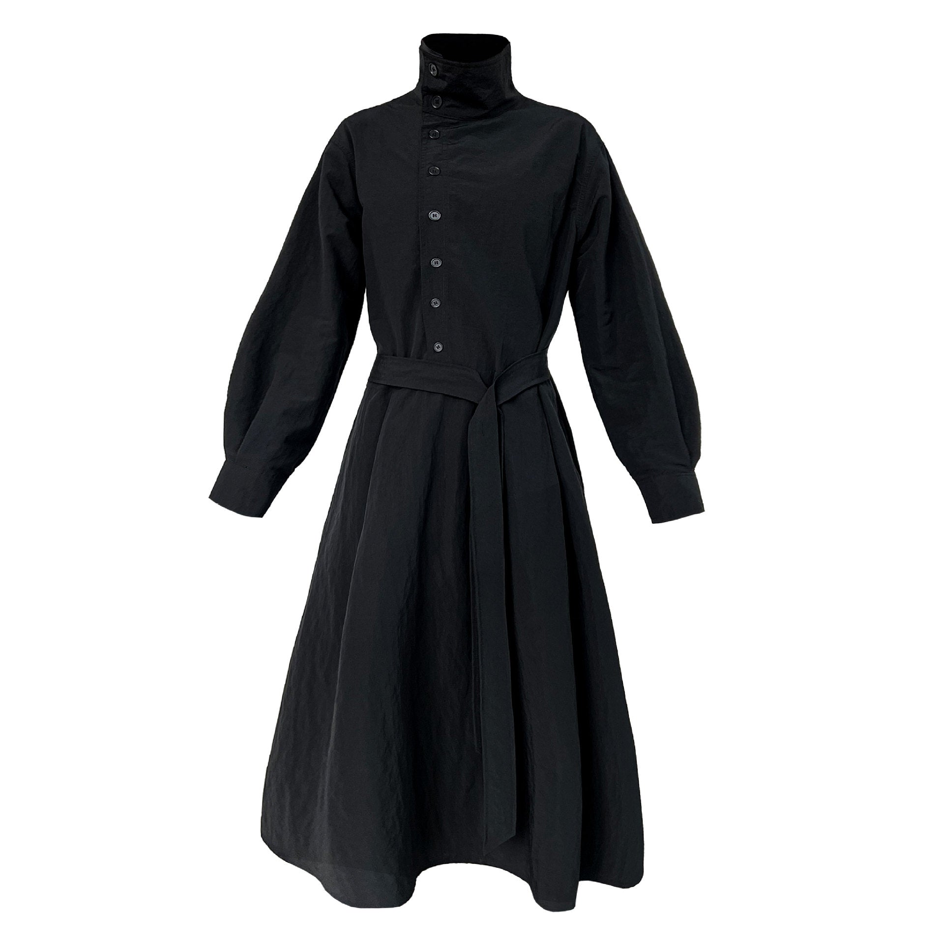 Sense of design structure windbreaker asymmetrical turn-up collar design can be used to tighten the waist dress female autumn new arrival