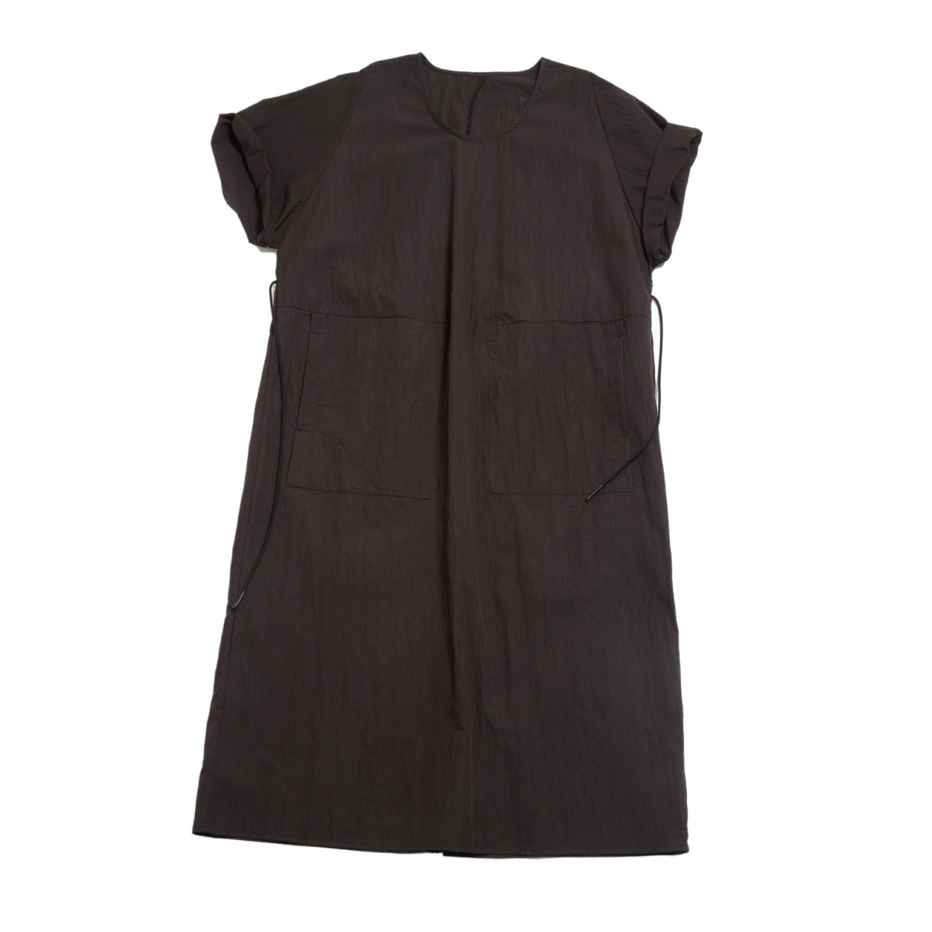 U-neck neck moonlight short-sleeved cotton brocade long lace-up dress