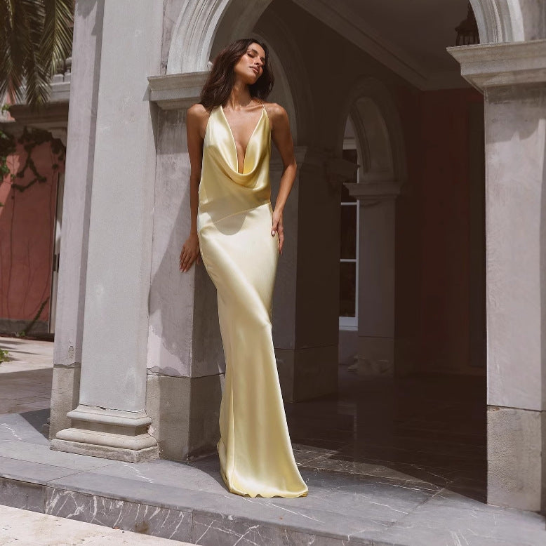 Stylish slim fitting hottie satin dress