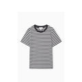 Striped Black and White Crew Neck Short Sleeve T-Shirt