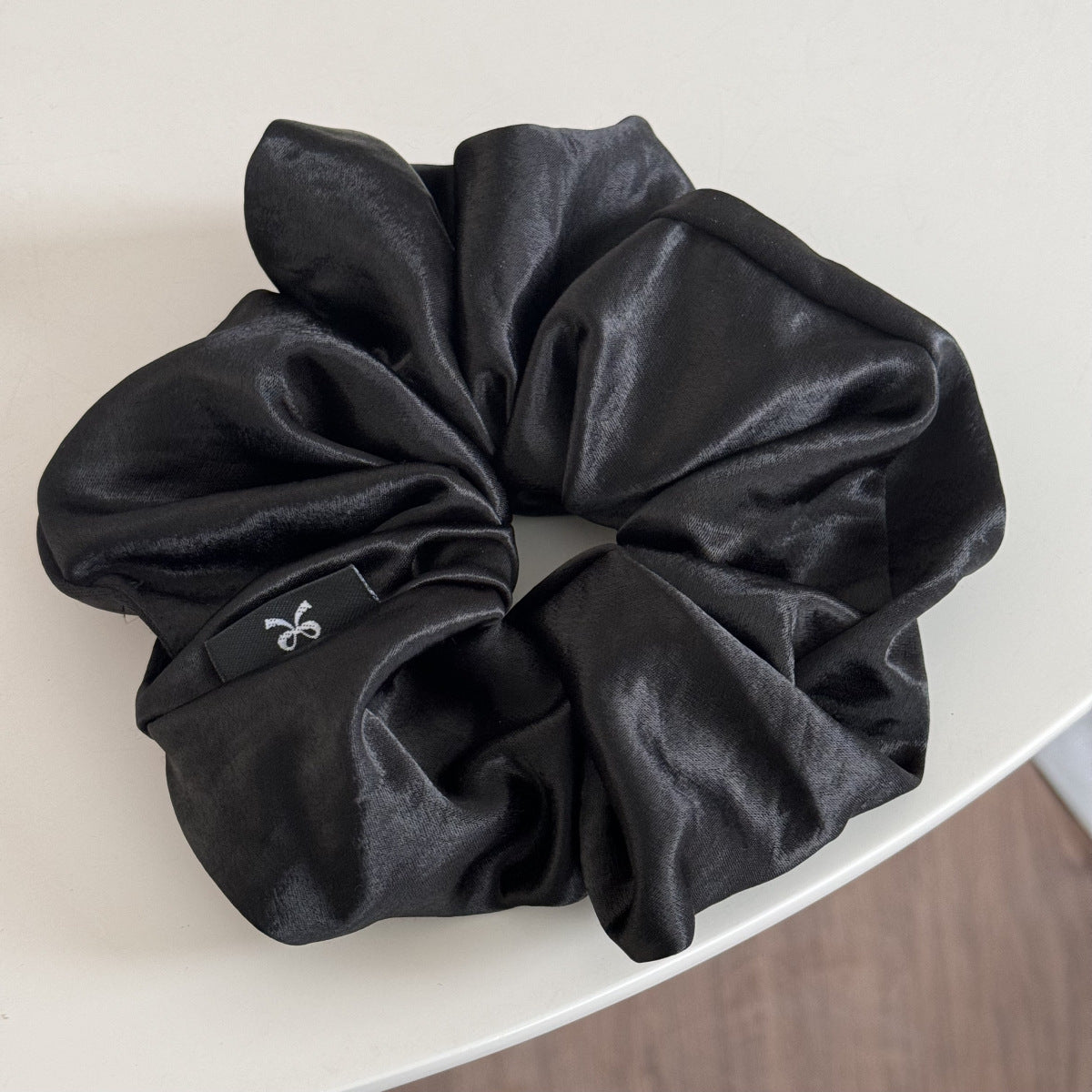 Lazy wind large satin large intestine hair band women's high-end hair rope temperament solid color head flower head rope hair accessories