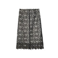 Early spring French celebrity stunning high waist temperament hollow lace skirt