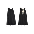 Korean sweet age-reducing lace-up halter sleeveless crew neck dress