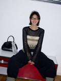 Contrasting color hollow sunscreen knitted sweater literary loose stacking top