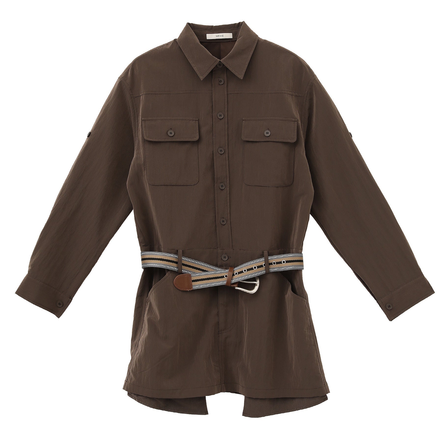 Velvet Shirt Dress Women Long Sleeve A-Line Lapel Button-Up Mid-Length