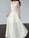 Korean version of sweet floral dress summer new waist pendulum suspender skirt vacation style dress