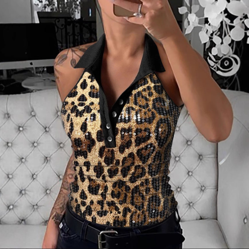 Sequin Sleeveless Vest Top