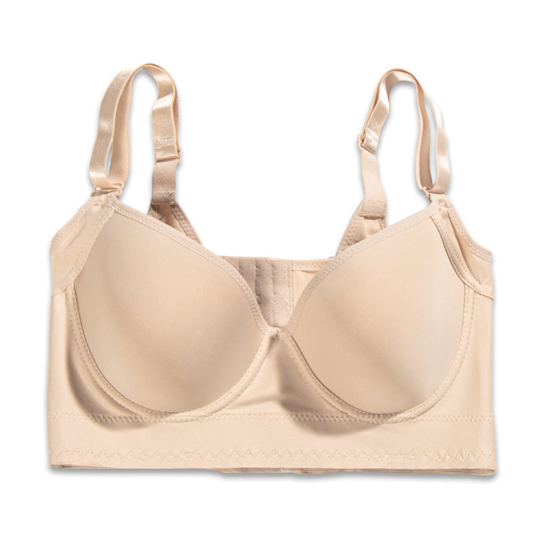 Gather secondary breasts, anti-sagging steel ring bra V bra, smooth and seamless, sexy bra with chest pad.