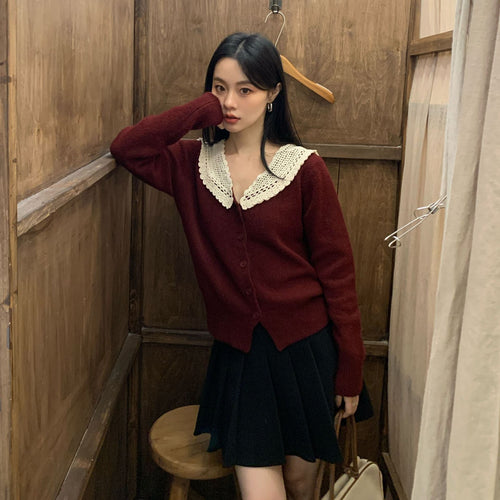 Academy style sweet age-reducing temperament soft waxy sweater cardigan