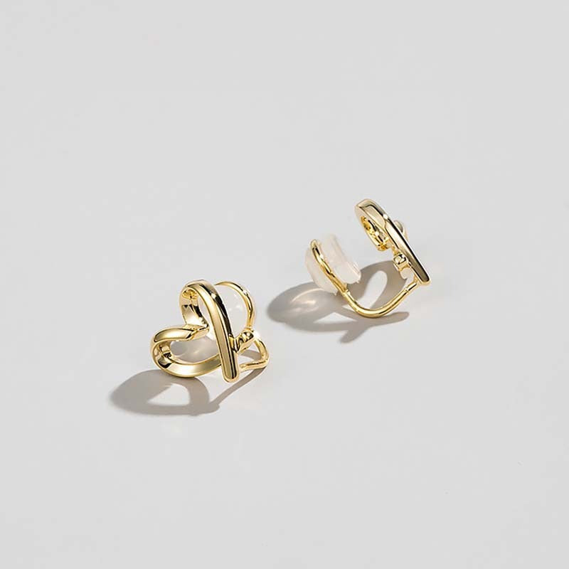 Premium sense metal mosquito coil disc loop earrings French ear clips can be worn without ear piercings, earrings are simple, fashionable and versatile