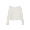 Hollow temperament long-sleeved shawl with thin lace shirt
