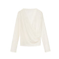 Spring French age-reducing cross V-neck long-sleeved irregular hem bottoming shirt