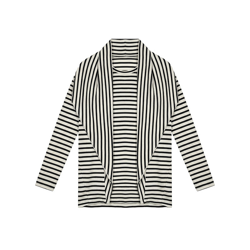 Stripe Contrast Basic Long Sleeve T-Shirt
