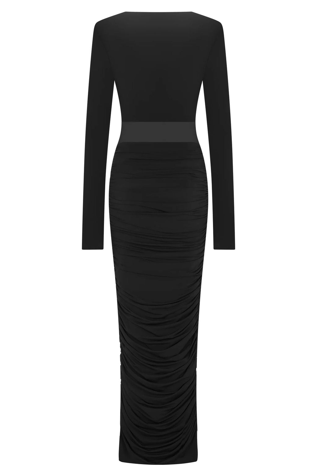 Fashion Sexy Spice Girl Hollow Pleated Long Sleeve Hip Wrap Skirt Slim Pure Desire Dress