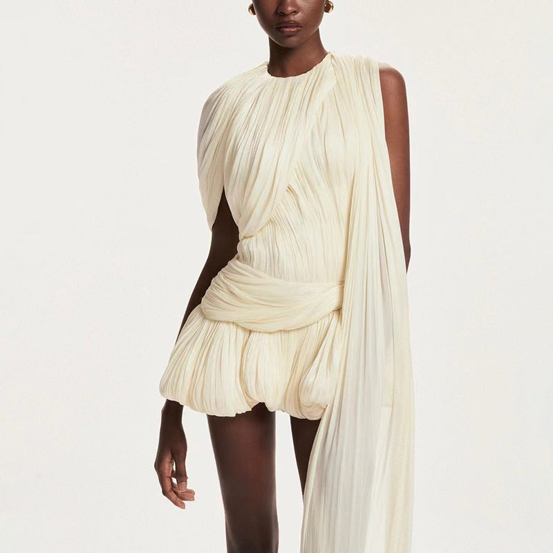 Pleated Mini Dress