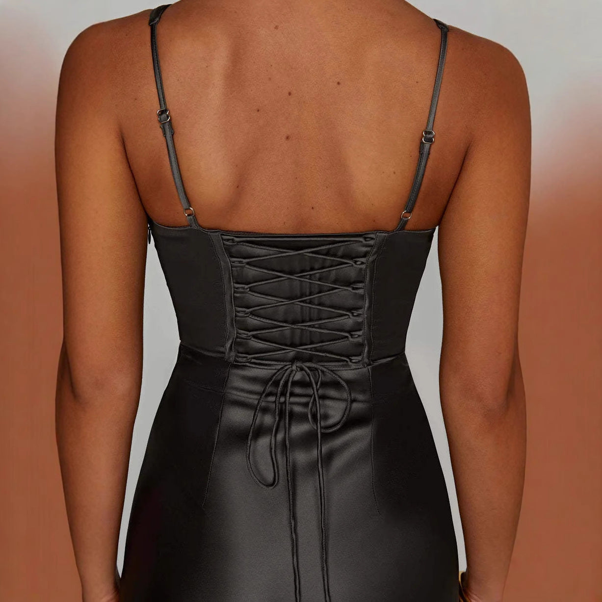 Long French Satin Spice Girl Suspender Dress
