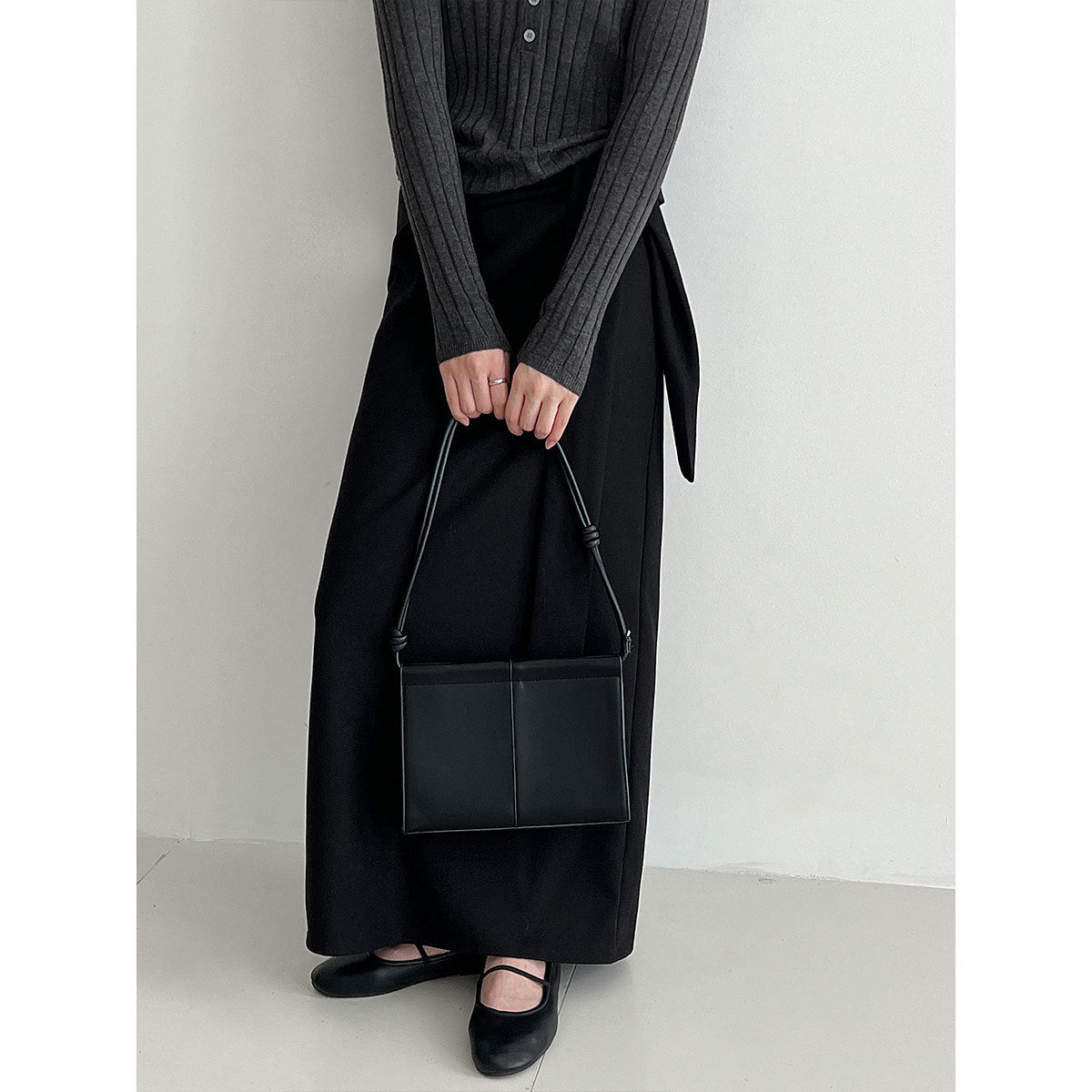 Temperament pleated high waist straps straight skirt women's autumn new velvet personalized design long skirt 1726