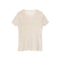 Korean Old Money Combed Cotton Slim Knit Short Sleeve T-Shirt