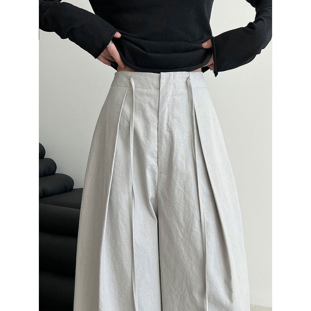 Korean pleated loose drape balloon pants autumn lazy versatile trousers