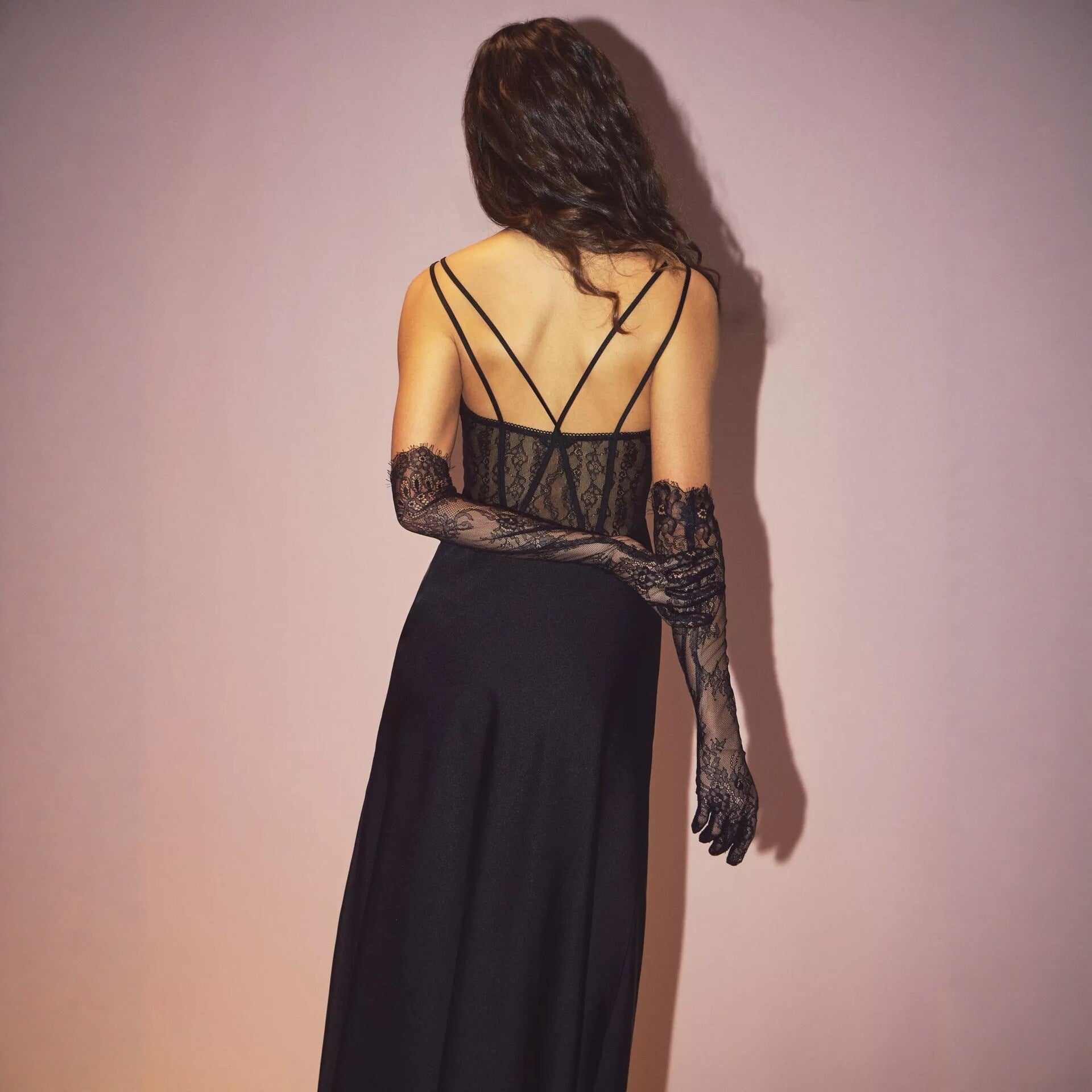 Sexy bud splicing suspender dress high-end slim temperament long skirt