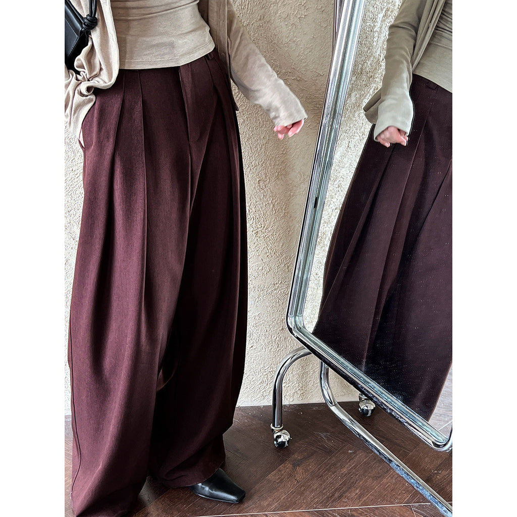 Drape Wide Leg Floor Mopping Suit Pants