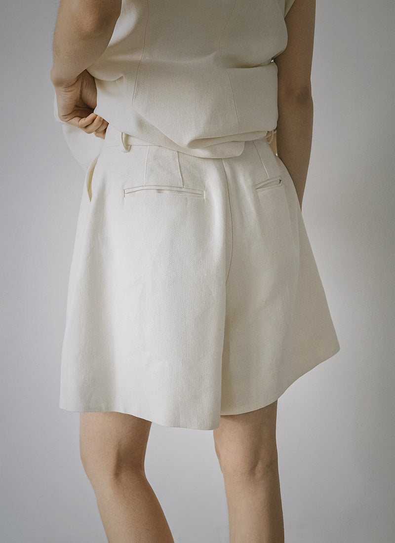 Spring and summer linen Japanese retro and thin casual A-shaped trousers