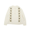 Early spring new casual crew neck hand-embroidered all-wool versatile woolen pullover top