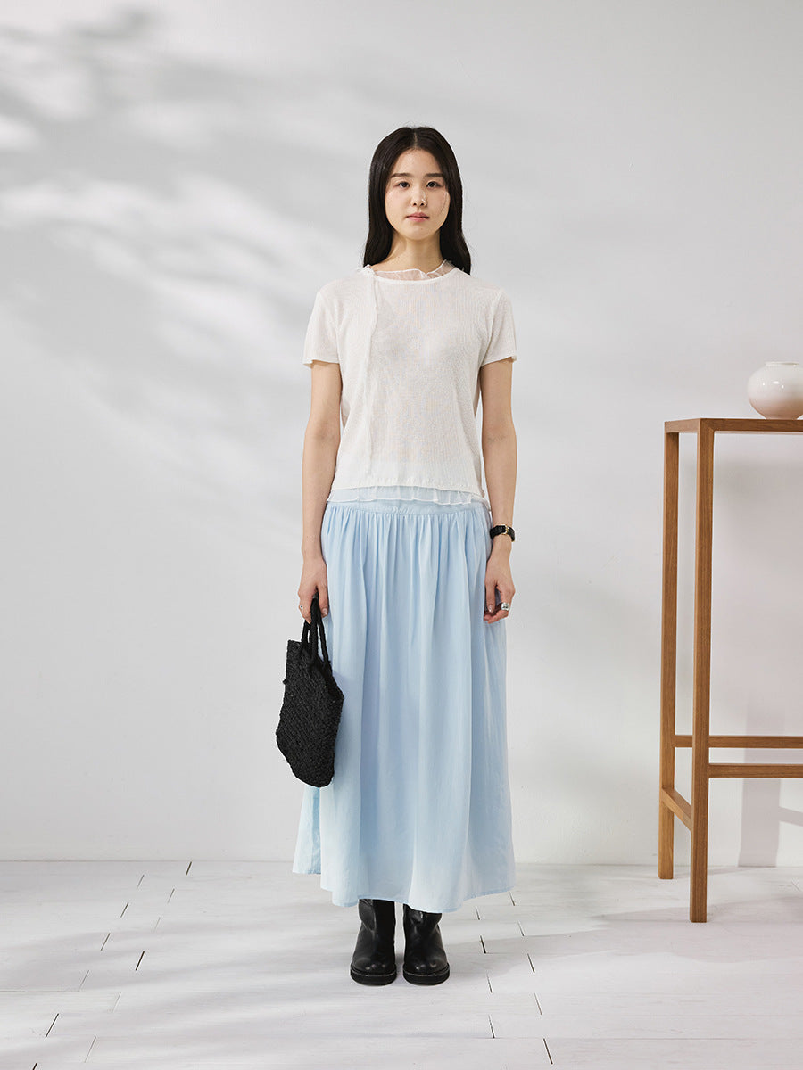 Cloud feeling oxygen feeling cool feeling Tencel high waist pendulum summer dress