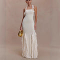 New ruffle leaf edge sexy halter neck hip skirt slim holiday style European and American dress