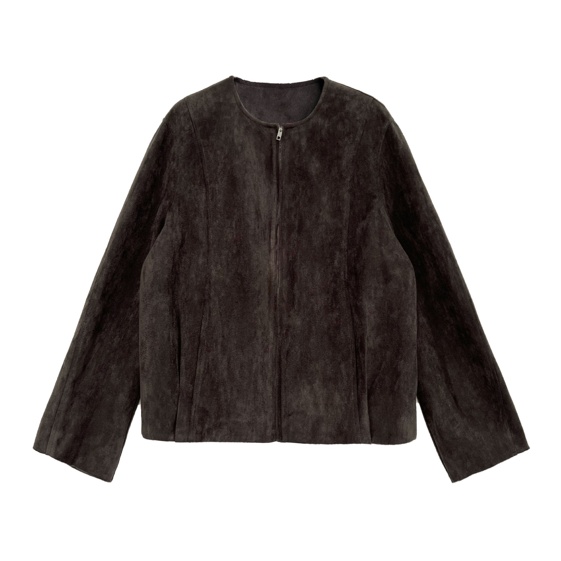 Retro maillard suede short outwear women's spring & fallnew arrival round neck casualelegantjacket
